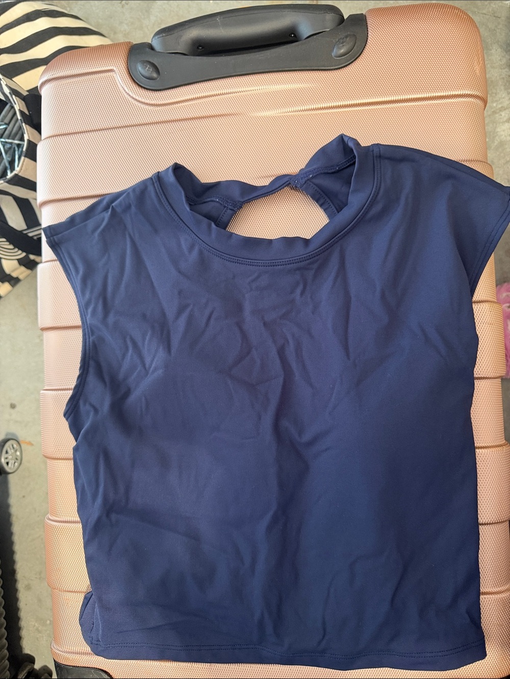 Women’s Navy Sleeveless Keyhole Tank Top